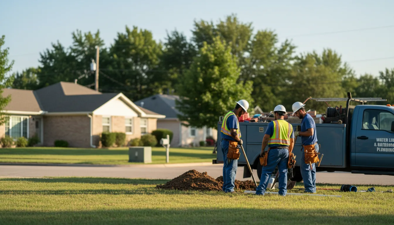 Residential water line and bathroom plumbing service in Sonora, TX